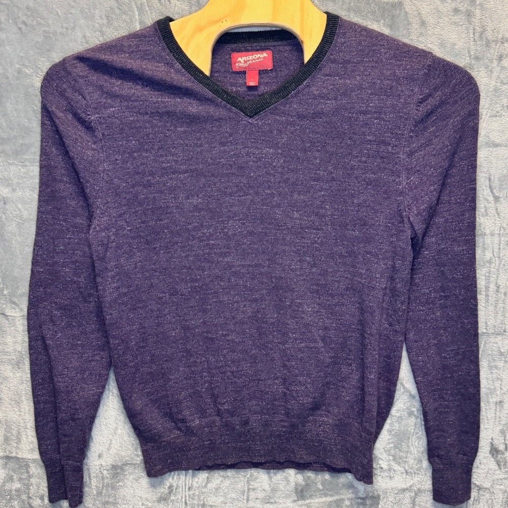 2147 | Arizona Jeans V-Neck Cotton Knit Lightweight Sweater Purple Large